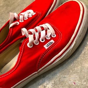 Red low top Vans